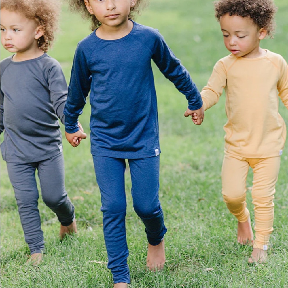 Woolino base layer top and bottom - navy